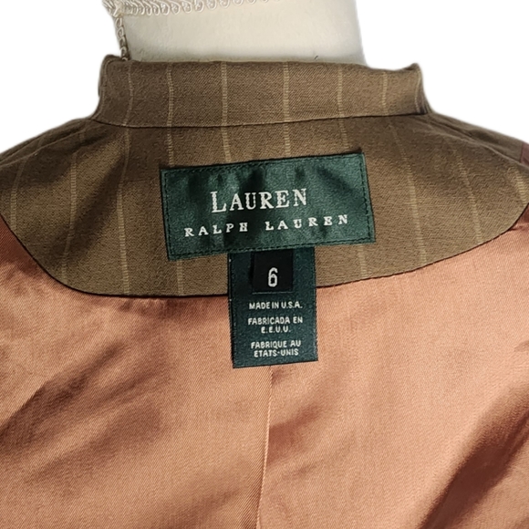 Ralph Lauren, Brown Pin Stripe Blazer. Size: NWT! VINTAGE!!! - Picture 4 of 15